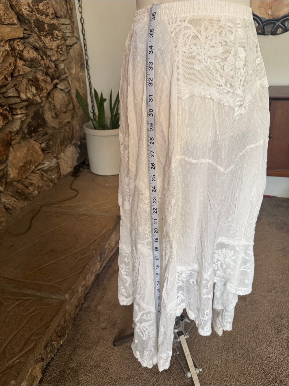 Free People White Tiered Lace Maxi Skirt - Picture 2 of 8